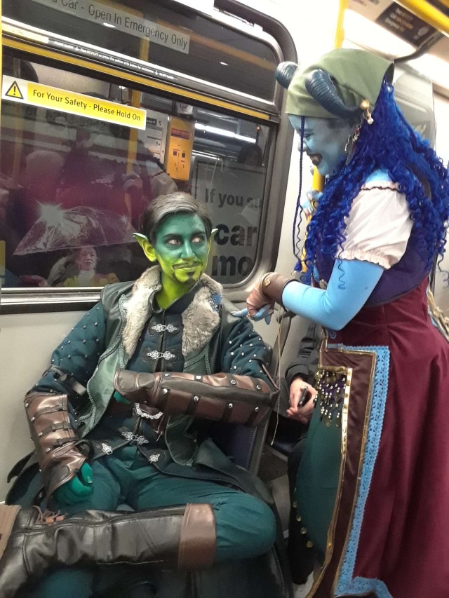 Finally took Fjord for a spin at fan expo, w the wonderful @cozysoupbowl as jester!