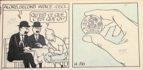 Tintin Les 7 Boules de Cristal par Hergé - Oeuvre originale Tintin - &ldquo;The seven cry