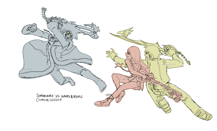 chachacharlieco:  A new animatic is in progress and it’s a fight between Sora-Xehanort