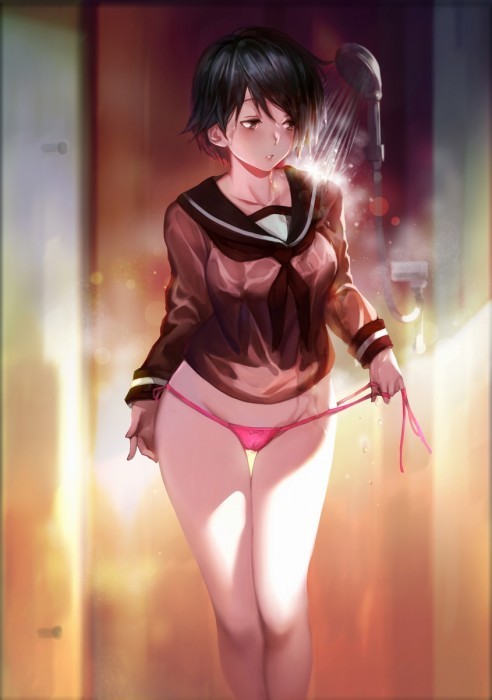【二次・ZIP】女の子の濡れた服が体に貼り付いたり、透け透けになってるのが堪らん虹画像 | 桃色虹画像 -二次元萌え画像エロ画像まとめ-