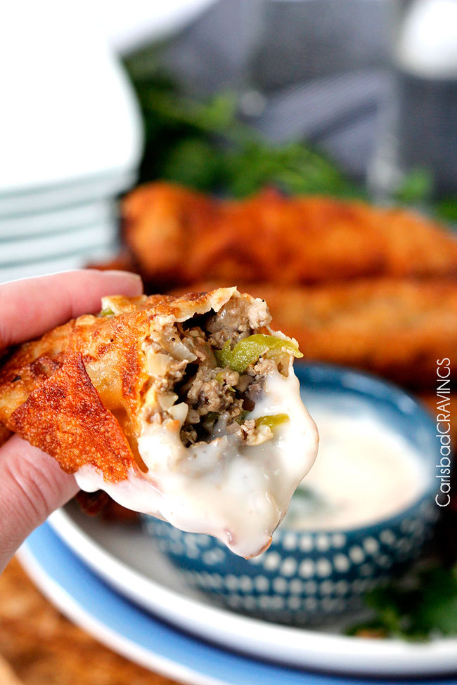 craving-nomz:  Philly Cheesesteak Egg Rolls