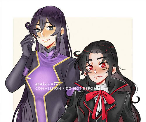 Comms for  Aimaileafy on twitter of their OC Nocturn &amp; Youma ♦️  /  &di