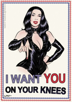 coaxdreams:  Fetish portrait inspired by Goddess Alexandra Snow (OK, Uncle Sam too, I admit it)You know that in my Patreon I have lots of my drawings at high resolution (3000 pix), aren’t you? https://www.patreon.com/coaxdreams