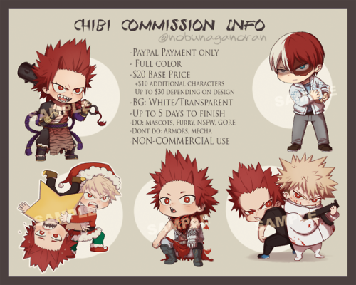 Hello! Im opening chibi commissions since this month, $20 simple &amp; $40 a full ultra super me