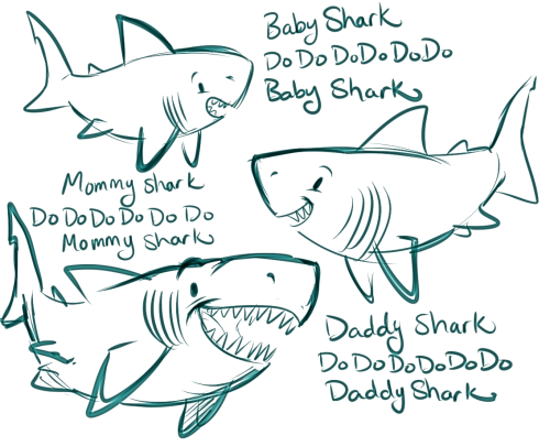 sharkhugger:sharkie-19:Whale shark and Great White sharks. :)Too cute ^^