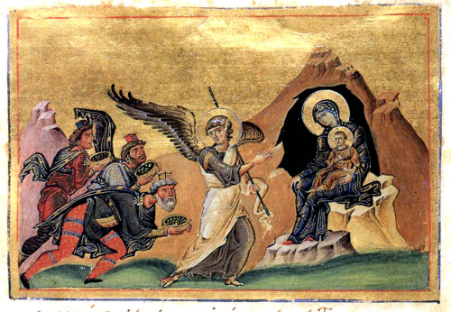 Illuminations from the Menologion of Basil II, an illuminated manuscript designed as a church calend