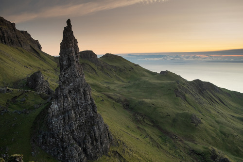 The old man of storr during sunrise at 04:45 in the morning.