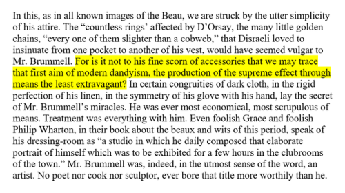 Max Beerbohm on Beau Brummel’s elegant restraint in ‘Dandies and Dandies’ (1896).