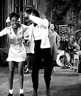 theladybadass:  Frances “Mickey” Jones (with William Downes in uniform) Norma Miller (with Billy Ricker in chef’s hat) Willa Mae Ricker (with Al Minns in white coat) Ann Johnson (with Frankie Manning in overalls)  1941 film Hellzapoppin’ 