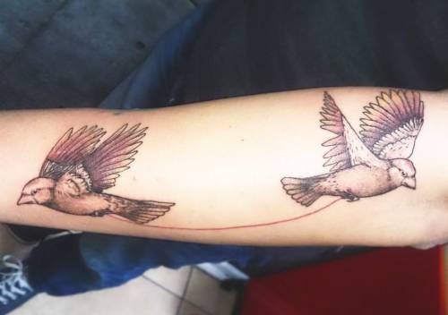 Step 3 #tattoo #birdtattoo #redthread #zkart #tattoo #inmanencia