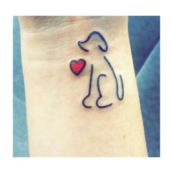 besame-bajo-la-lluvia:  Te tengo al fin!!!! #tattoo #dog #animallover