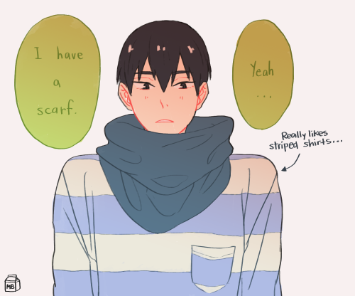 milkbois:^ Shouyou was too stubborn to listen to his mom saying it’s still cold in April. Kageyama p