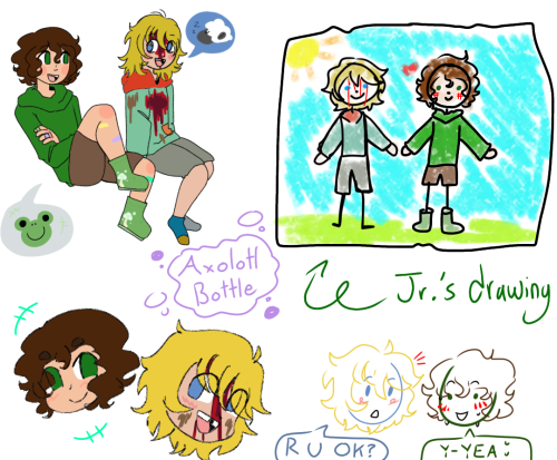 Small Doodle Page Of My Oc Junior & @ask-the-little-lamb 's Oc Noah The Shephard Boy