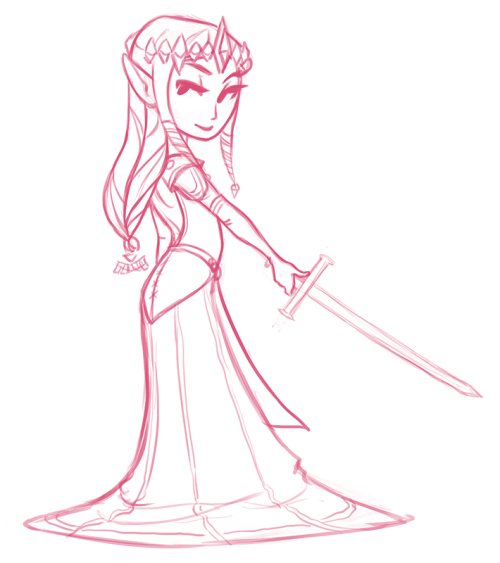 this is some weird mix of hyrule warriors zelda and other zeldas bc i wanted to give her a long skir