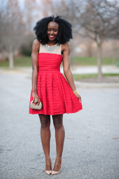 blackfashion:   Dress: BCBG / Heels: Christian Louboutin blog: www.skinnyhipster.com 