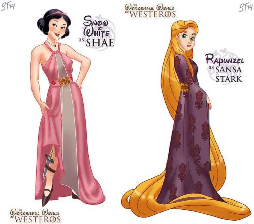 liamdryden:  nathanielemmett:  Disney Princesses as Game of Thrones characters by DjeDjehuti.  Grandma Fa!Olenna is PERFECT 