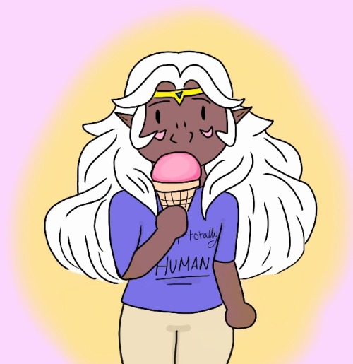 Allura Trying To Blend In With Human Culture And Introduced To Ice-cream.