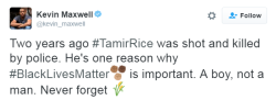 bellaxiao:  2 years ago today, on November 22, 2014, Tamir Rice was shot by the police for playing with a toy gun sitting on the swing in a city park in Cleveland, Ohio.Police officer Timothy Loehmann fired two shots, one of the shots hit Tamir in his