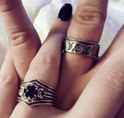 mordsithcara:Forever admiring our rings. &lt;3