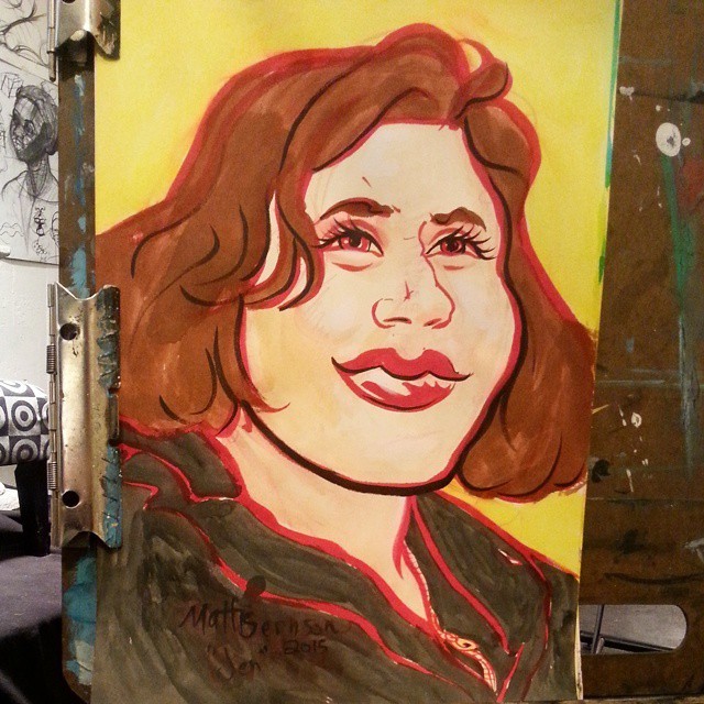Portrait of Jen. #mattbernson #artistsontumblr #pentelbrushpen #portraits