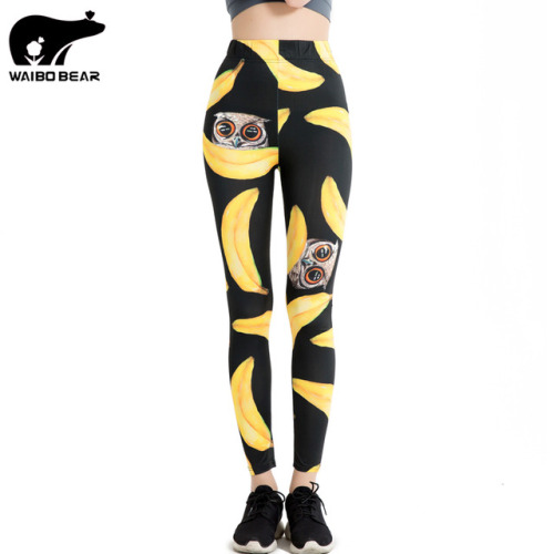 fashionlover3197: WAIBO BEAR 2017 Brand Women Sexy Owl&amp;Banana Print Leggings Jeggings Slim S