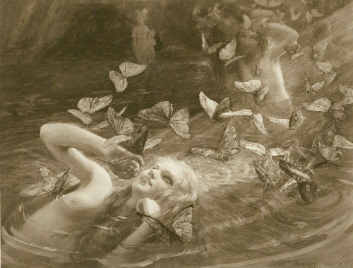 silenceformysoul:  Gaston Bussiere (1862-1929) - Nymphs, 1910 