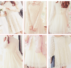 gasaii:  White lace dresses ♥ 