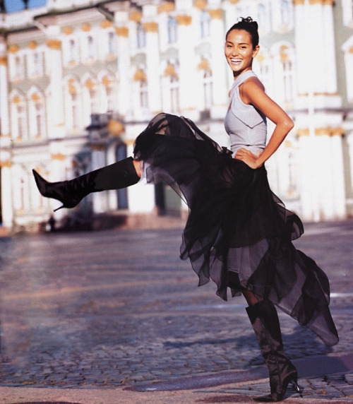 Emma Heming in Via Spiga Boots, The Prettiest Night of Your Life Glamour, December 2001Photographer: