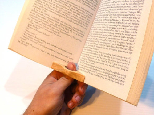 “Thumbthing” A brilliant new invention for reading books – it makes reading more comfortable and doubles as a bookmark. Also the inventor’s website is hilarious!