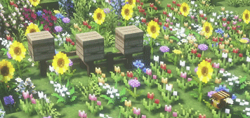 bees in da flower garden ! 
