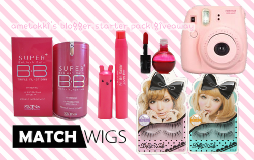 ametokki:  ametokki:  ametokki's blogger starter pack giveaway June 7th, 2014 ~ August 20th, 2014  Prizes One wig of your choice (under ฮ) from MatchWigs.com “Cheki” Instax Mini 8 [pink] SKIN79 Super Plus Beblesh Balm Triple Functions