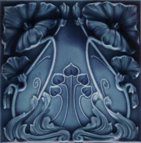 ashotasfireandasdeepastheocean: walzerjahrhundert: Art Nouveau Majolica Ceramic Tiles, ca 1890 - 191