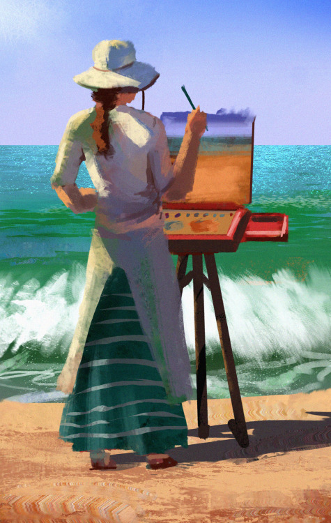 some digital plein air paintings from the beach this week. the sun was so bright  https://www.facebo