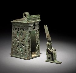 Lordofkobol:  The British Museum  Bronze Amulet In The Form Of A Naos; The Two Sides