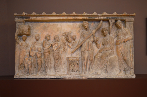 greek-museums:Archaeological Museum of Brauron:Votive reliefs from the sanctuary of Artemis. (5th-4t