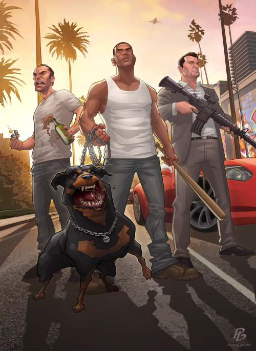 theomeganerd:Grand Theft Auto V ‘The Standoff’ by Patrick Brown