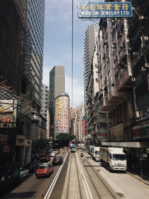 Downtown tramwayHong KongMay 2017
