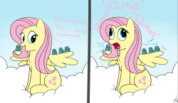 pbhorse:  fluttershy teaching the newly hatched birds to talkfor the spring prompt  x3!