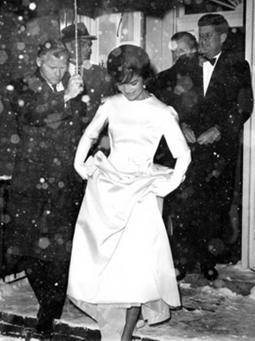 It’s still winter.Jackie Kennedy in her Inaugural Gown.