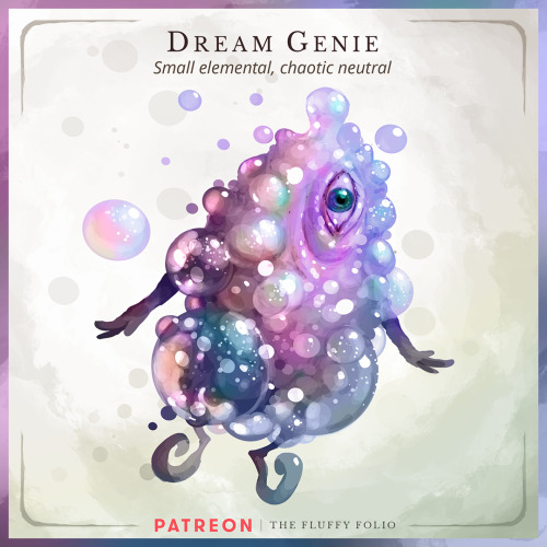 Dream Genie – Small elemental, chaotic neutralAdventurers in search of soothsaying often seek out en