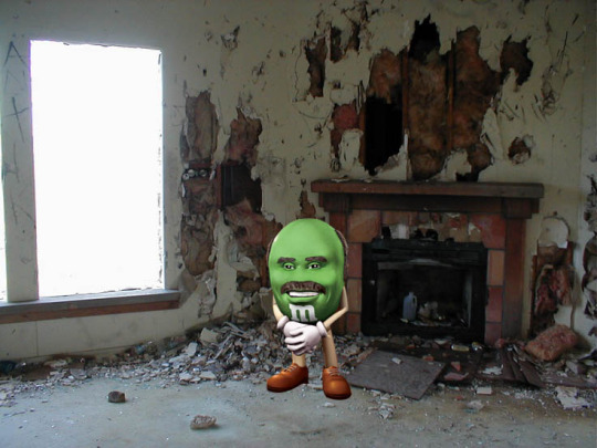 you walk into a room in an abandoned house and you see him