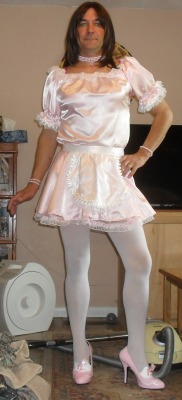 Ohmichelleoh:  My Pink Satin Sissymaid Dress!  If You Feel Beautifl, You Are Beautiful