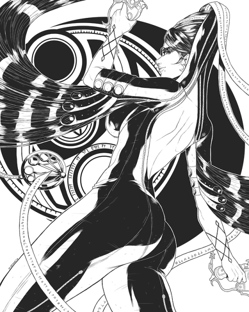 missaudiart:Bayonetta inks.  ❤   