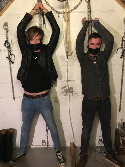 Porn Pics jamesbondagesx:  Two lads captured and restrained.