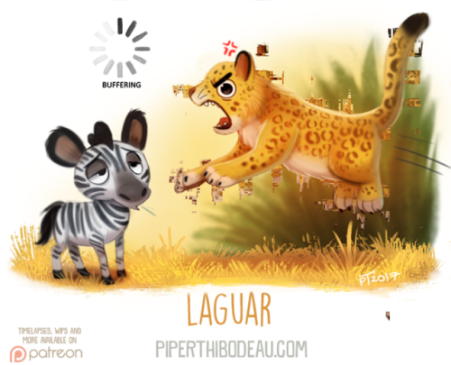 Porn photo cryptid-creations:  Daily Paint 1625. Laguar