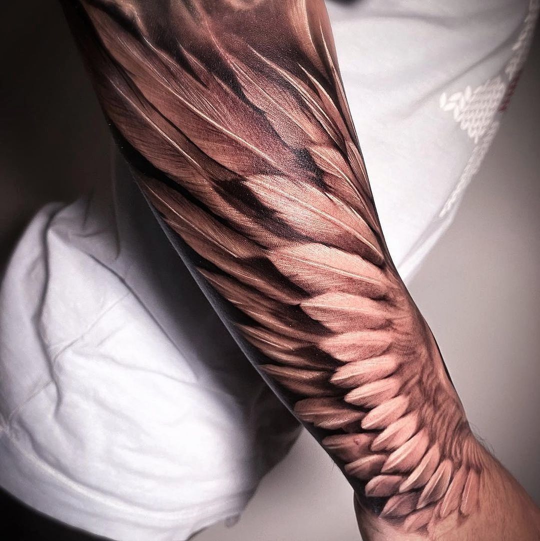 eagle wings tattoo sleeve