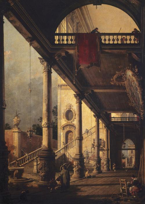 scribe4haxan:Perspective with a Portico, 1765 ~ Canaletto (Giovanni Antonio Canal)