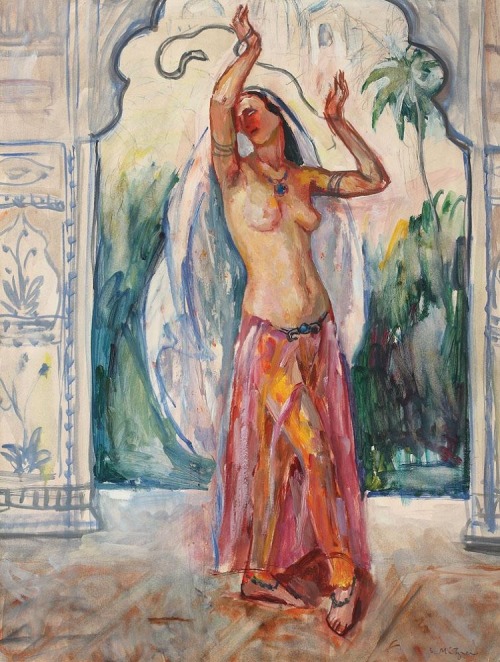 “Oriental dancer” by Samuel Mutzner  (1884-1959)