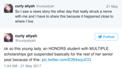 the-wolfbats: vulviefrye:  micdotcom:  High school reportedly considering expulsion after student wears off-the-shoulder top Hickory Ridge High School honor roll student Summer was weeks away from graduating when she did the unthinkable: She wore an