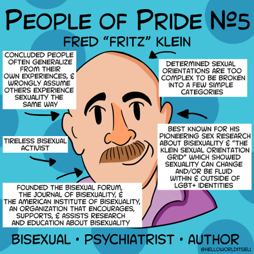 People of Pride #5: Fritz KleinFritz Klein was an Austrian-American, bisexual, sex-researcher, autho